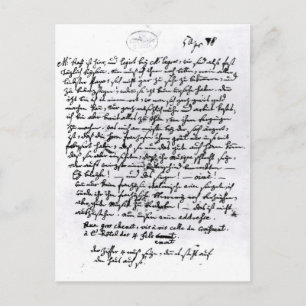 Cartão Postal Carta de Mozart para seu pai, 5 de abril