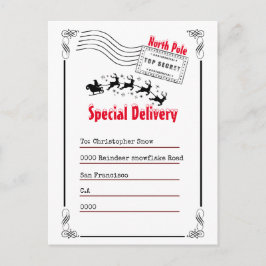 Cartão Postal Carta de Papais noeis às crianças que respondem ao