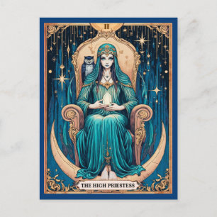 Cartão Postal Carta de Tarot, a Summa Sacerdotisa 2