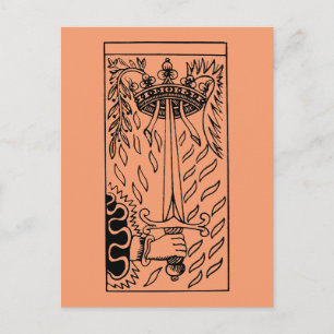 Cartão Postal Carta de Tarot: Ás de Espadas