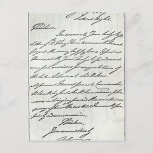 Cartão Postal Carta de William IV para Lady Nelson
