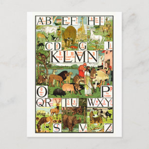 Cartão Postal Carta do alfabeto de ABC de Noah em inglês para