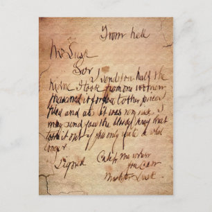 Cartão Postal Carta Inferior