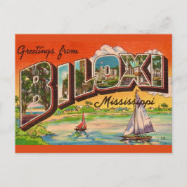 Cartão Postal Carta Postal Antiga Cumprimentos Biloxi Miss