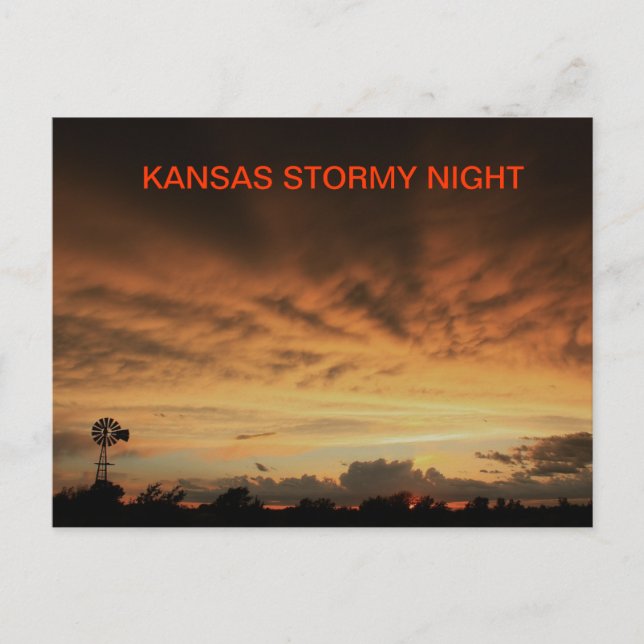 CARTÃO POSTAL CARTA POSTAL DE NOITE DE TEMPESTADE EM KANSAS (Frente)