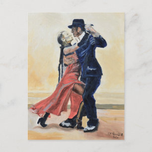 Cartão Postal Carta Postal Personalizada de Dancadores de Tango 