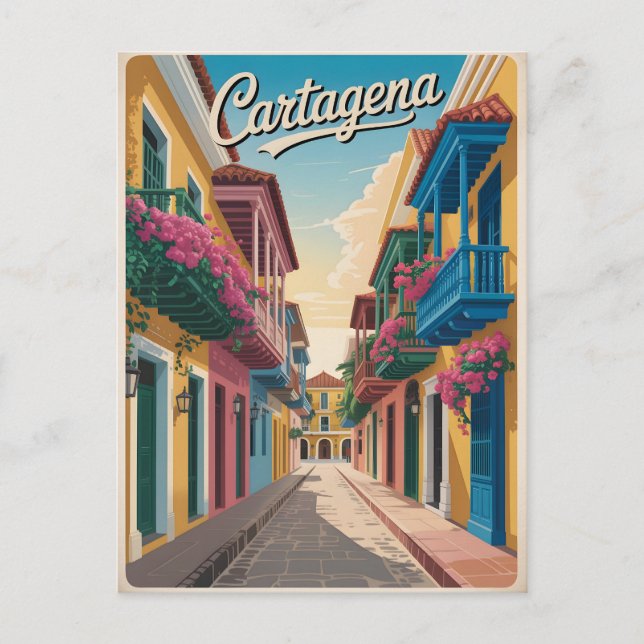 Cartão Postal Cartagena Vintage (Frente)