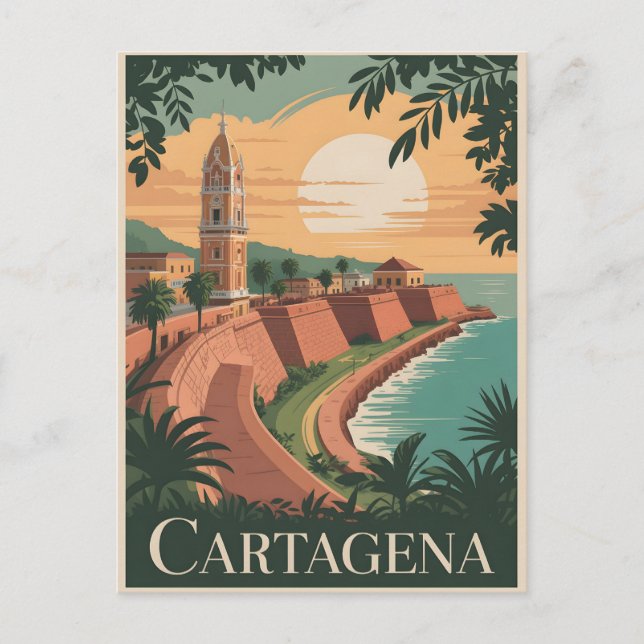 Cartão Postal Cartagena Vintage (Frente)
