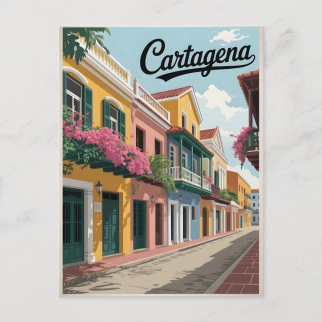 Cartão Postal Cartagena Vintage (Frente)