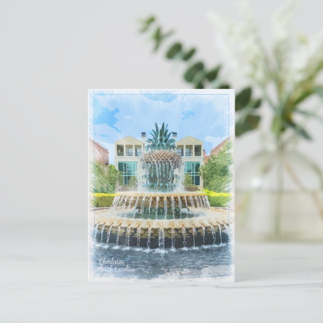 Cartão Postal Cartão-fonte Charleston SC Pineapple (Em pé/Frente)