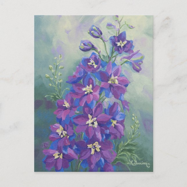 Cartão Postal Cartão-postal 0429 Purple Delphinium (Frente)