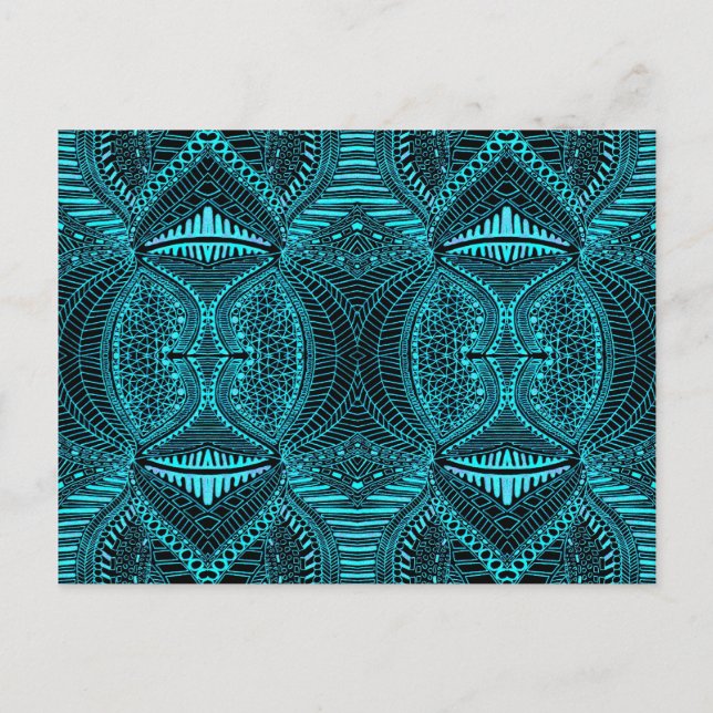 Cartão Postal Cartão-postal Abstrato Azul (Frente)