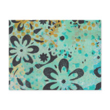 Cartão-postal abstrato azul e amarelo