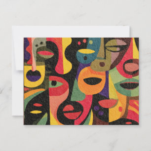 Cartão Postal Cartão-postal Abstrato de Cubismo Colorido Moderno