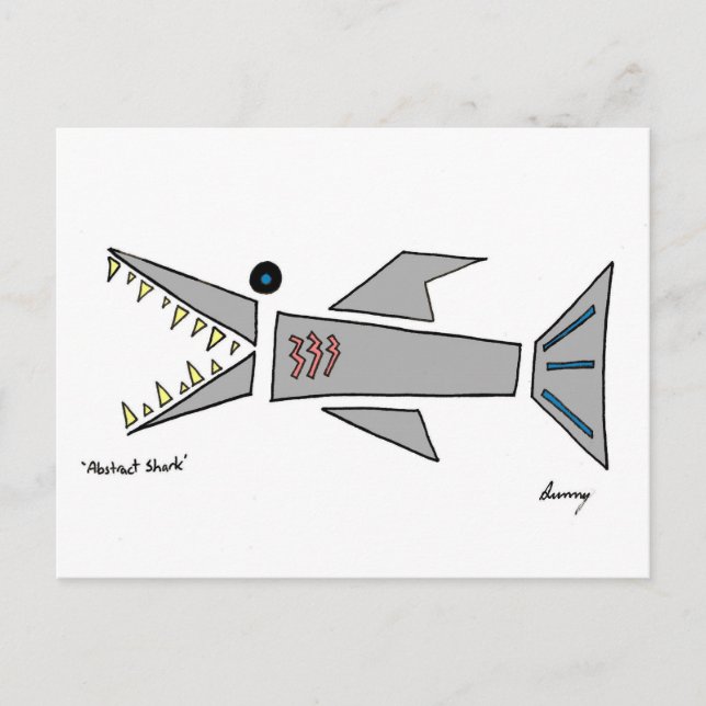 Cartão Postal Cartão-postal Abstrato Shark (Frente)