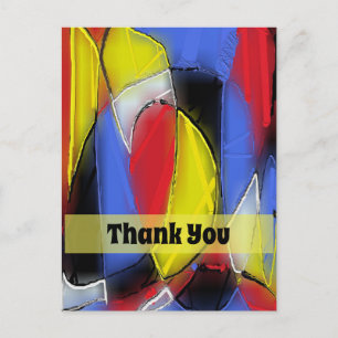 Cartão Postal Cartão-postal Abstrato vermelho, amarelo, preto e