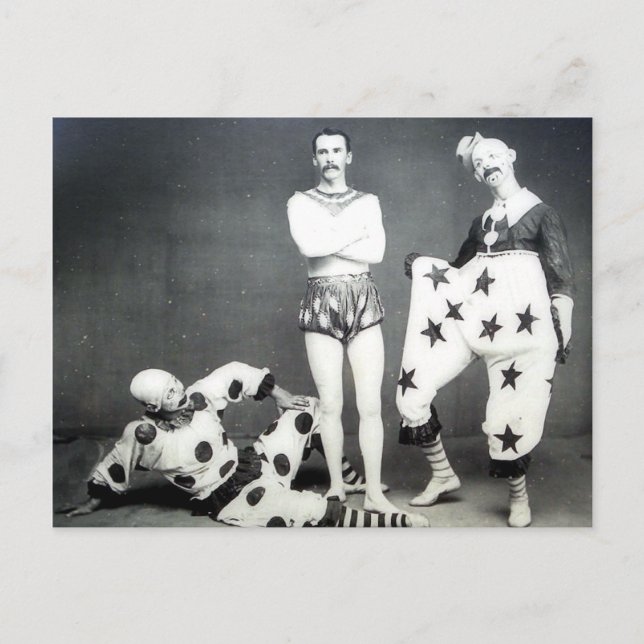 Cartão Postal Cartão-postal Acrobat e Palhaços (Frente)