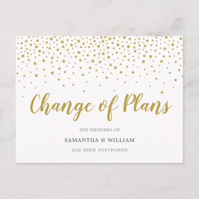 Cartão Postal Cartão-postal Adiado de Mudança de Planos (Frente)