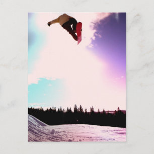 Cartão Postal Cartão-postal aéreo a snowboard