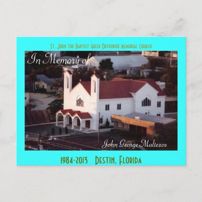 Cartão Postal Cartão-postal aéreo da Igreja de João, Rua de Dest (Frente)