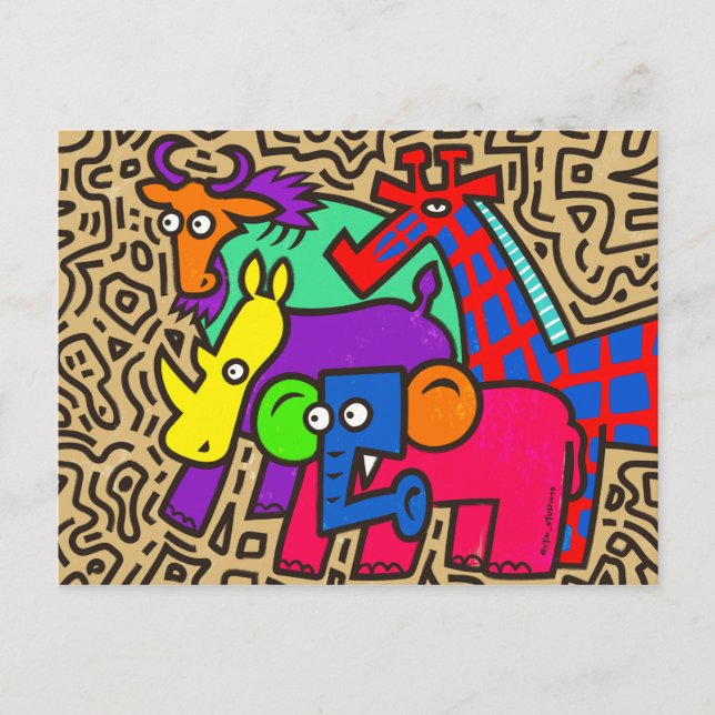 Cartão Postal Cartão-postal Africano para a Vida Selvagem (Frente)