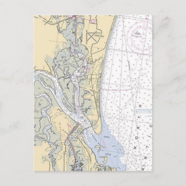 Cartão Postal Cartão-postal Águas barcos da Ilha Amelia da Flóri (Frente)