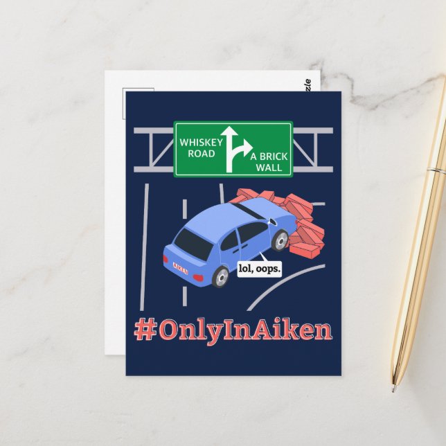 Cartão Postal Cartão-postal Aiken, SC, Brick Wall (Frente/Verso In Situ)