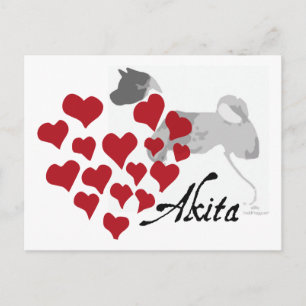 Cartão Postal Cartão-postal Akita Love