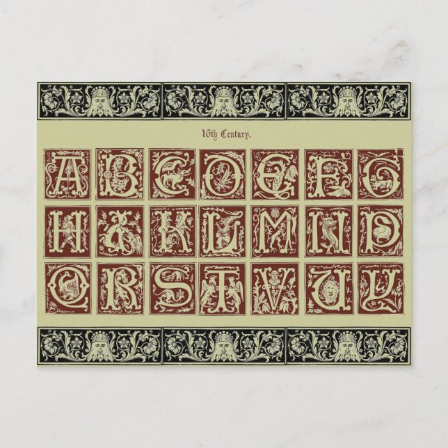 Cartão Postal Cartão-postal alfabético (Frente)