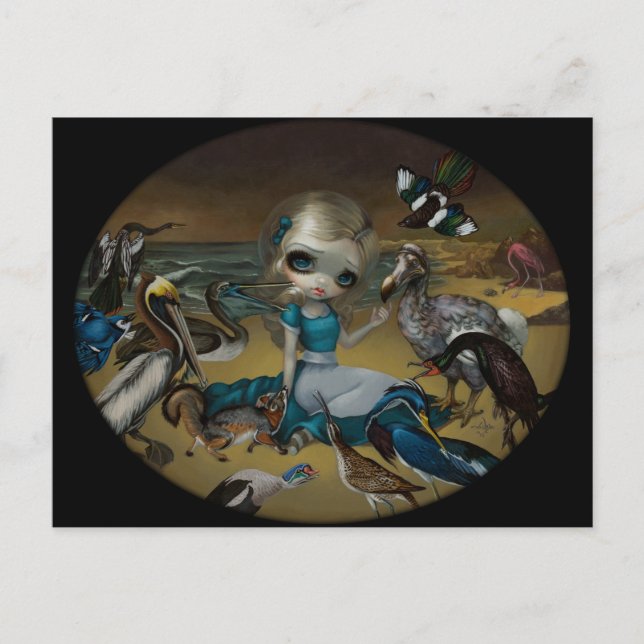 Cartão Postal Cartão-postal "Alice e as Aves de Audubon" (Frente)