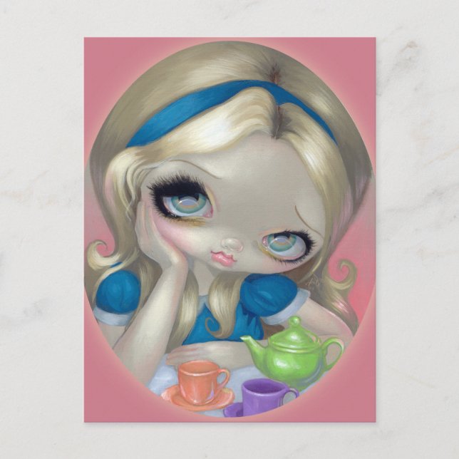 Cartão Postal Cartão-postal "Alice's Tea Party" (Frente)