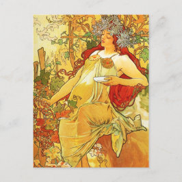 Cartão Postal Cartão-postal Alphonse Mucha Autumn