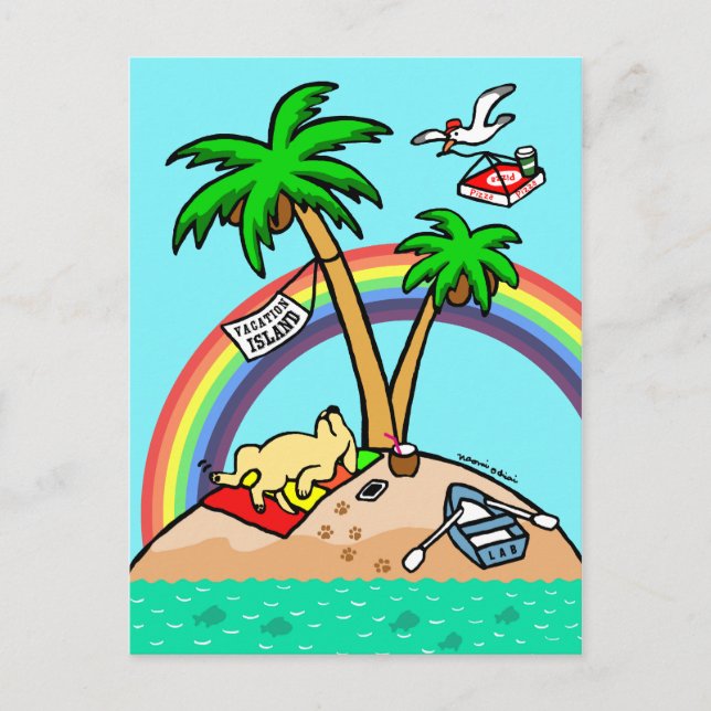 Cartão Postal Cartão-postal Amarelo da Ilha Vacante (Frente)