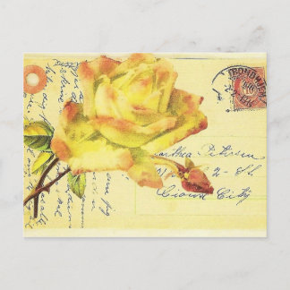 Cartão Postal Cartão-postal Amarelo e Rosa Rosa Rosa Estimulado