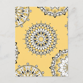 Cartão Postal Cartão-postal Amarelo Mandalas 1
