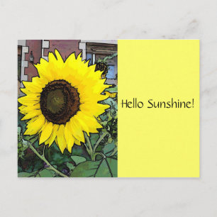 Cartão Postal Cartão-postal amarelo-sunflor grande