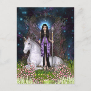 Cartão Postal Cartão-postal Ametyst Fairy e Unicorn