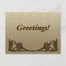 Cartão-postal - Angle Irons e Linen