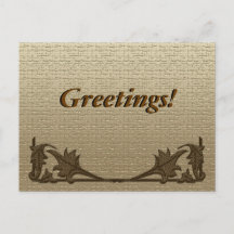 Cartão-postal - Angle Irons e Linen