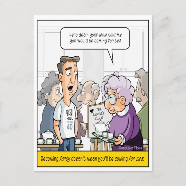 Cartão Postal Cartão-postal aniversário de 40 anos Punny (Frente)