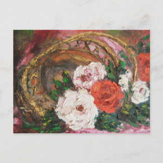 Cartão Postal Cartão-postal Ann Hayes - Cesto da Flor de Pintura