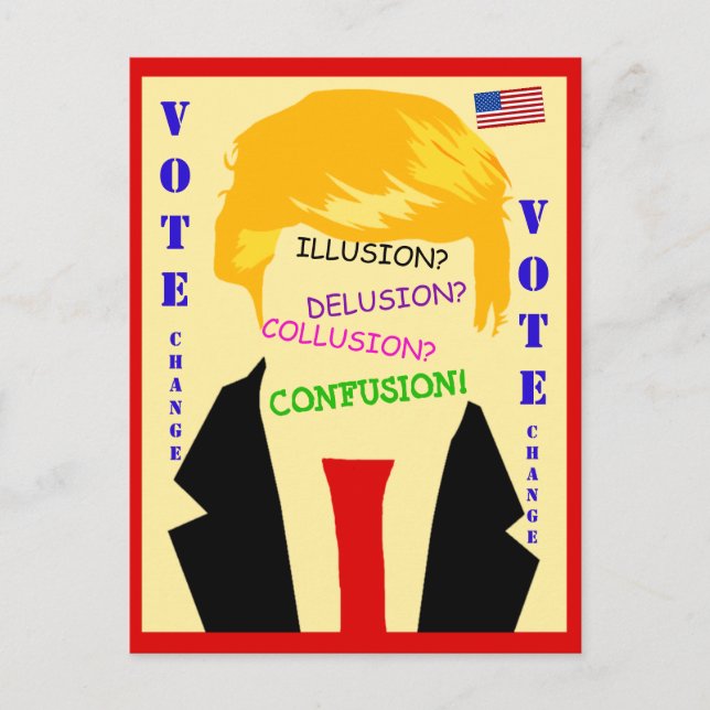 Cartão Postal Cartão-postal Anti-Trump Voto para a mudança (Frente)