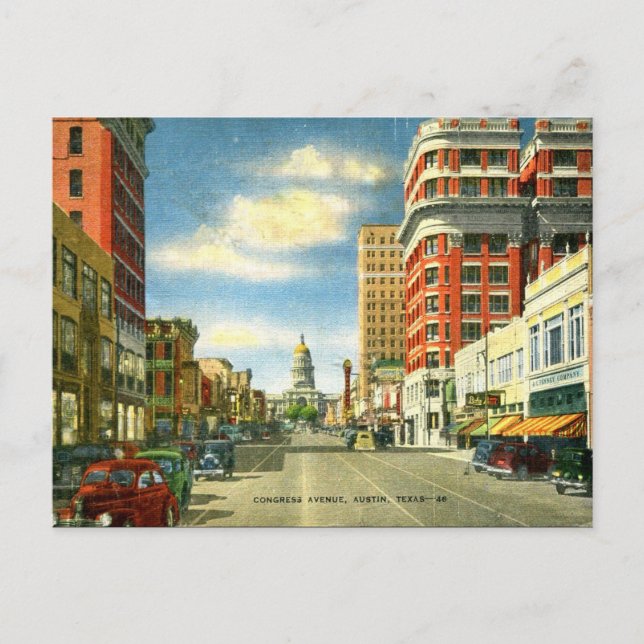 Cartão Postal Cartão-postal antigo - Austin Texas (Frente)