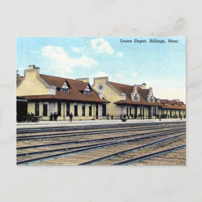 Cartão Postal Cartão-postal antigo - Billings, Montana (Frente)