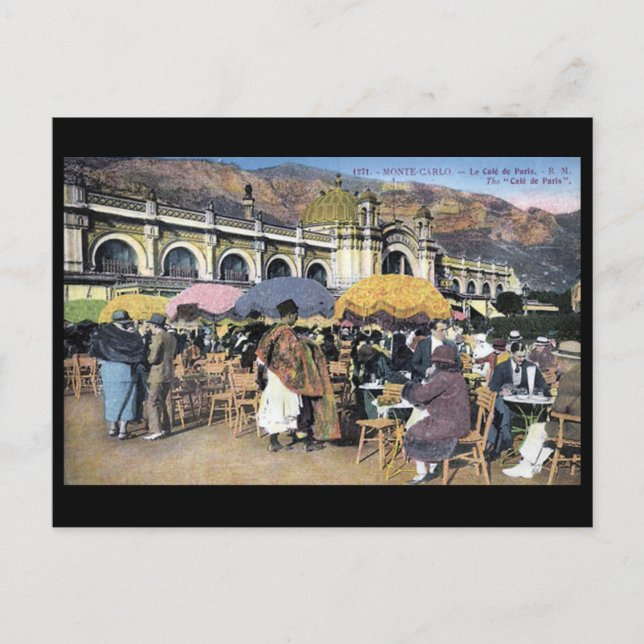 Cartão Postal Cartão-postal antigo - Café de Paris, Monte Carlo (Frente)