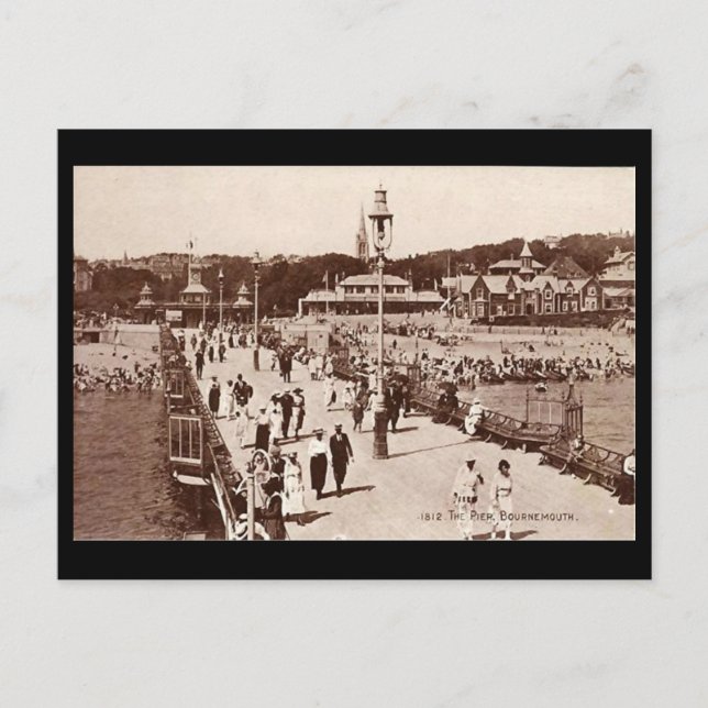 Cartão Postal Cartão-postal antigo - Cais Bournemouth (Frente)