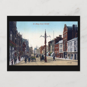 Cartão Postal Cartão-postal antigo, Cardiff, Rua Rua Mary