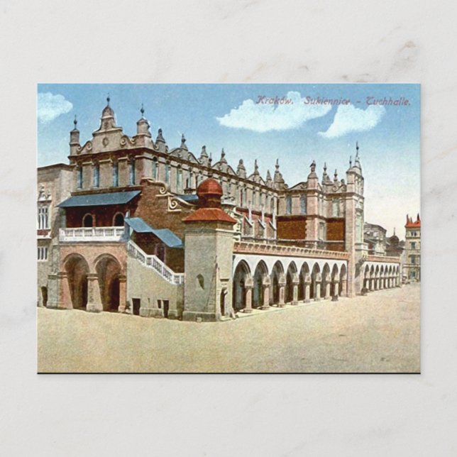 Cartão Postal Cartão-postal antigo - Cloth Hall, Cracóvia, Polôn (Frente)