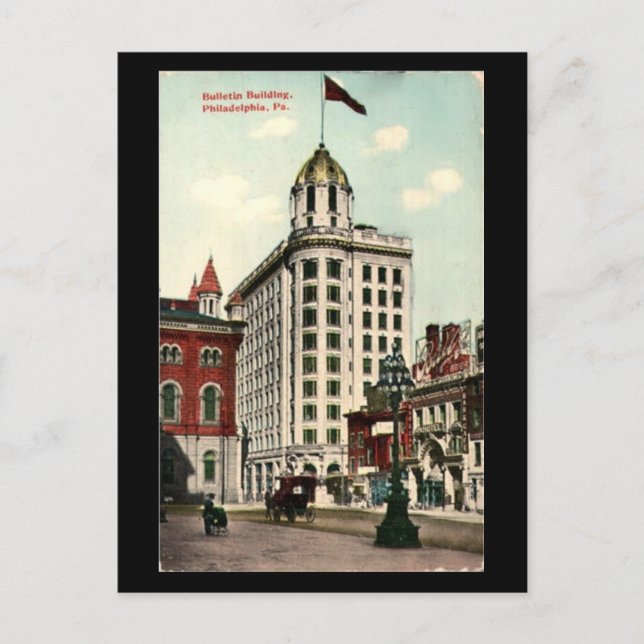 Cartão Postal Cartão-postal antigo - edifício do Boletim Filadél (Frente)