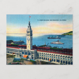 Cartão Postal Cartão-postal antigo - Edifício Ferry, São Fran